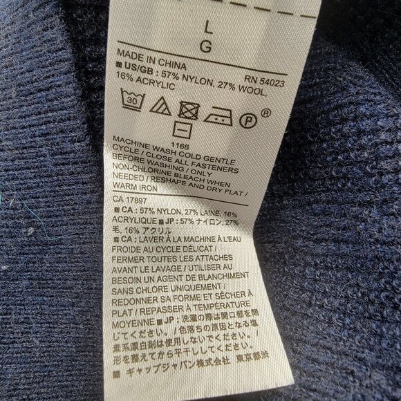 Banana Republic Navy Blue Cable Knit Pullover Sweater Size L - Picture 9 of 10